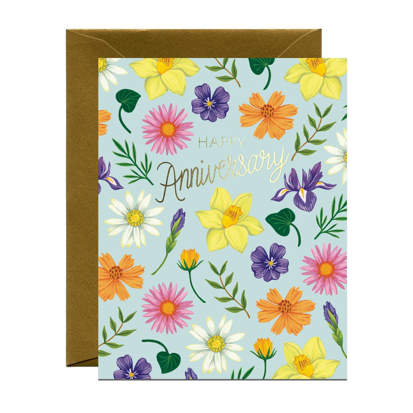 Flower Happy Anniversary Card