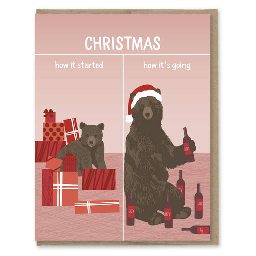 How it Started Going Bear Christmas Card