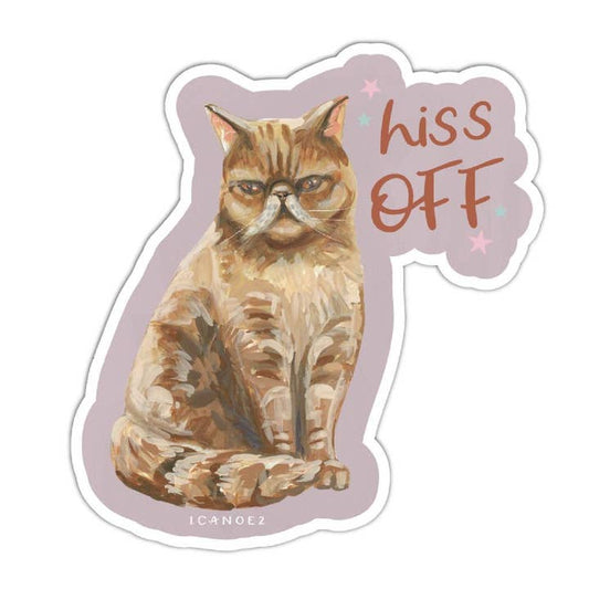 Hiss Off Cat Sticker