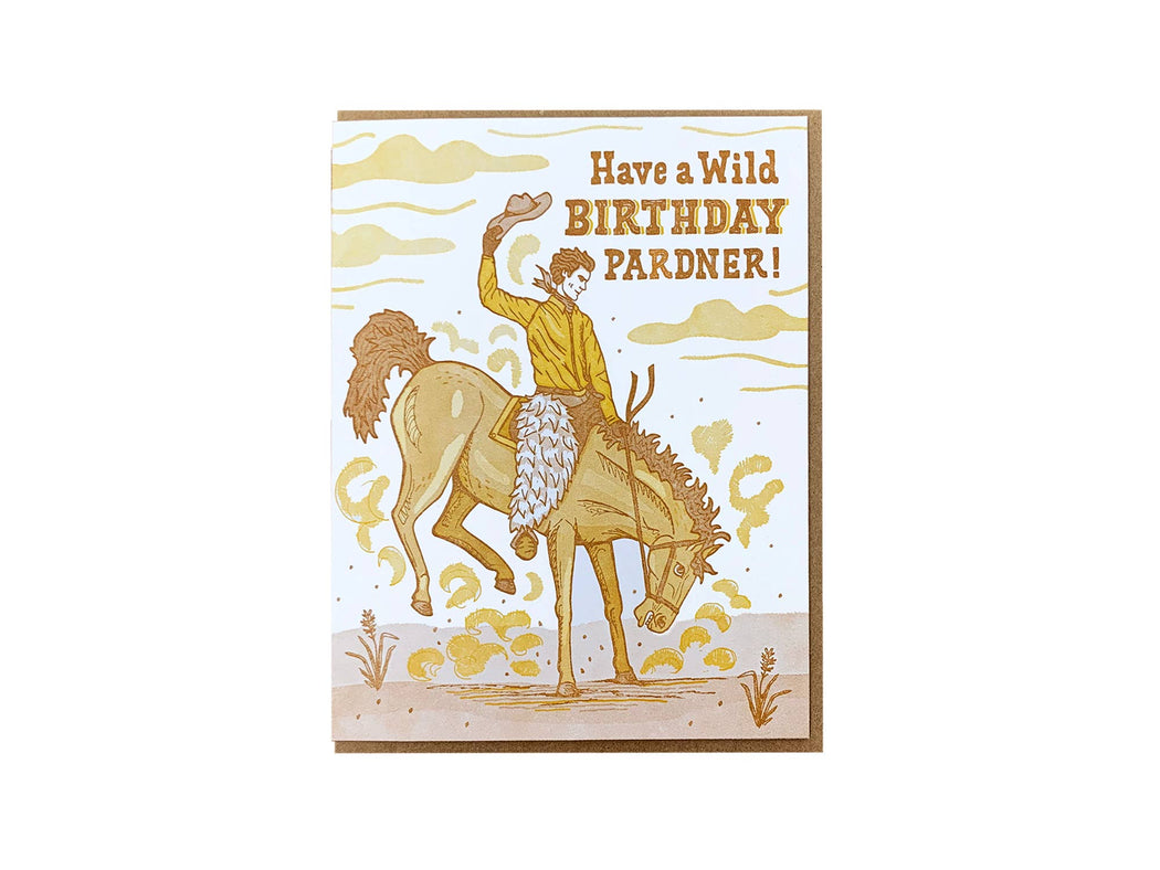 Have a Wild Birthday Pardner Cowboy Card