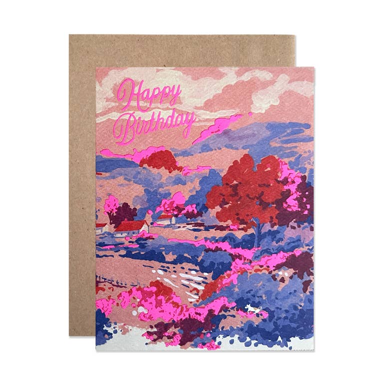 Happy Birthday Countryside Card