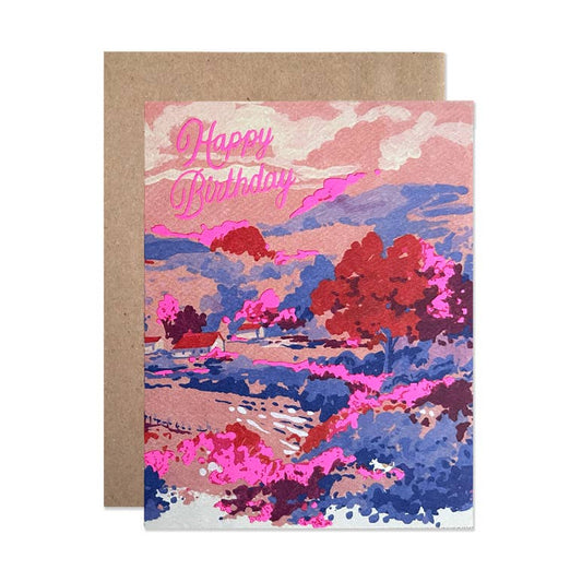 Happy Birthday Countryside Card