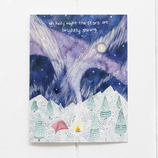 Camping Holy Night Holiday Card