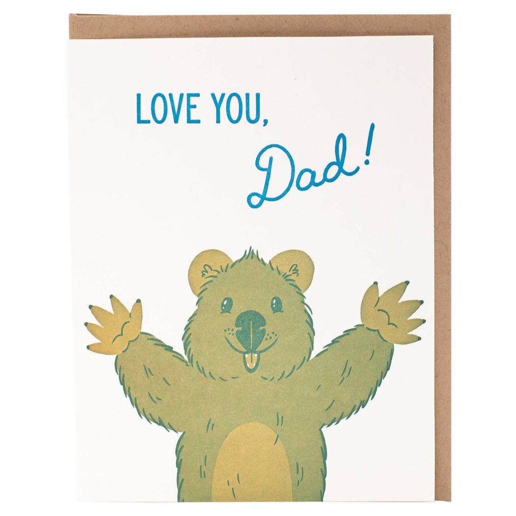 Quokka Hug Love You Dad Card