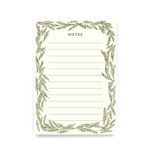 Evergreen Green Branches Notepad