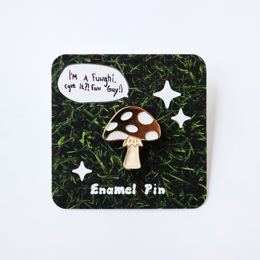 Gold Mushroom Funghi Enamel Pin