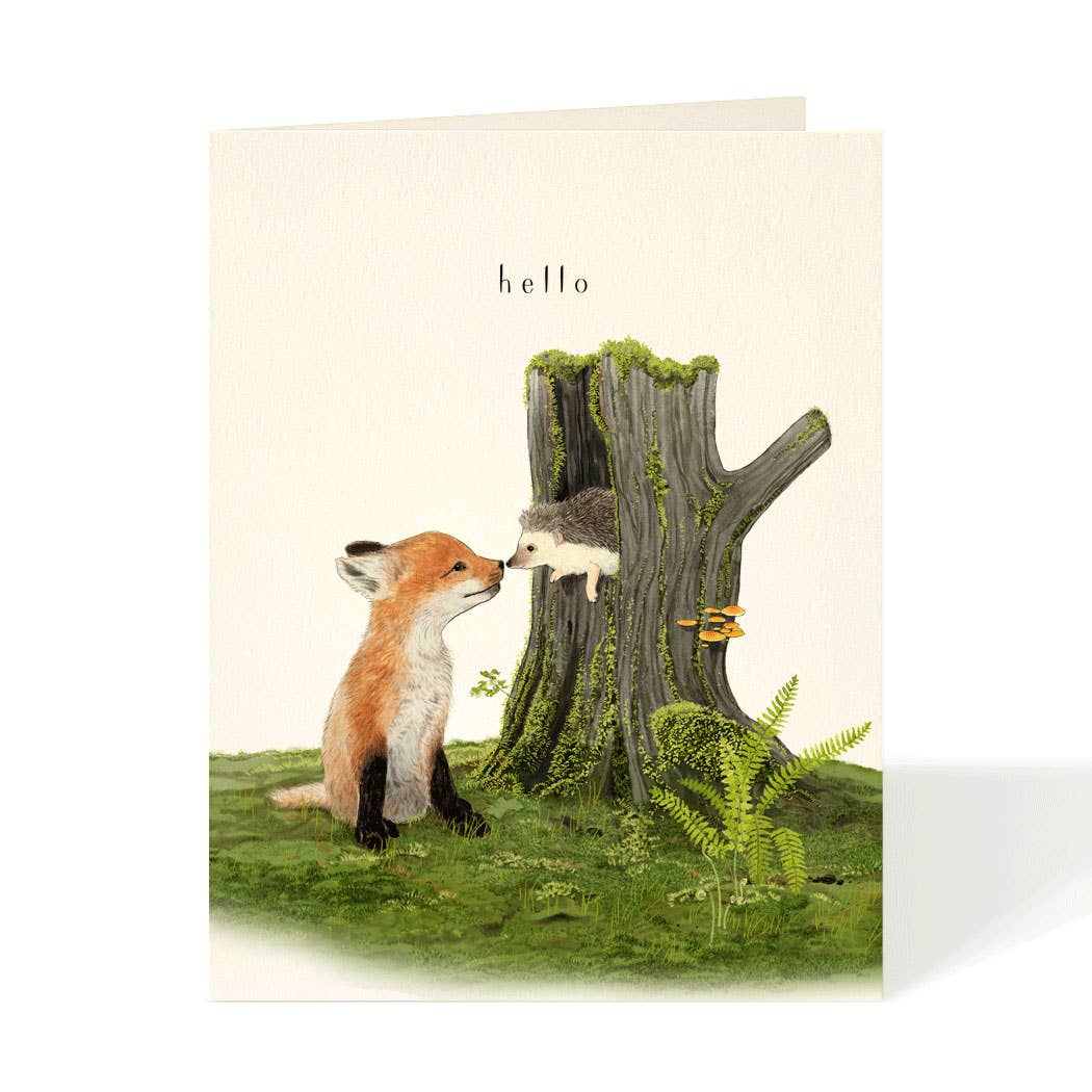 Fox Hedgehog Hello Card