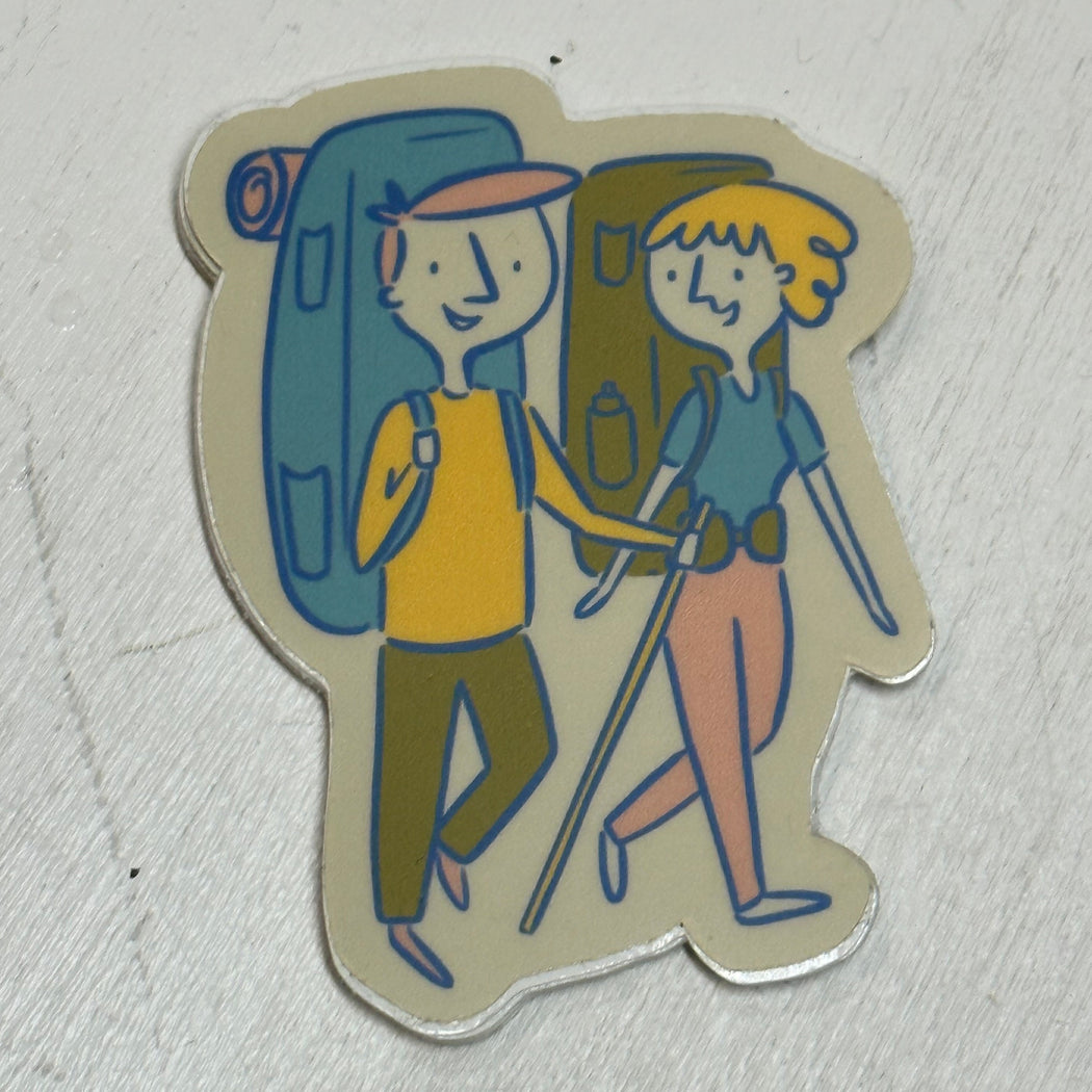 Hiking Hikers Couple Vinyl Sticker