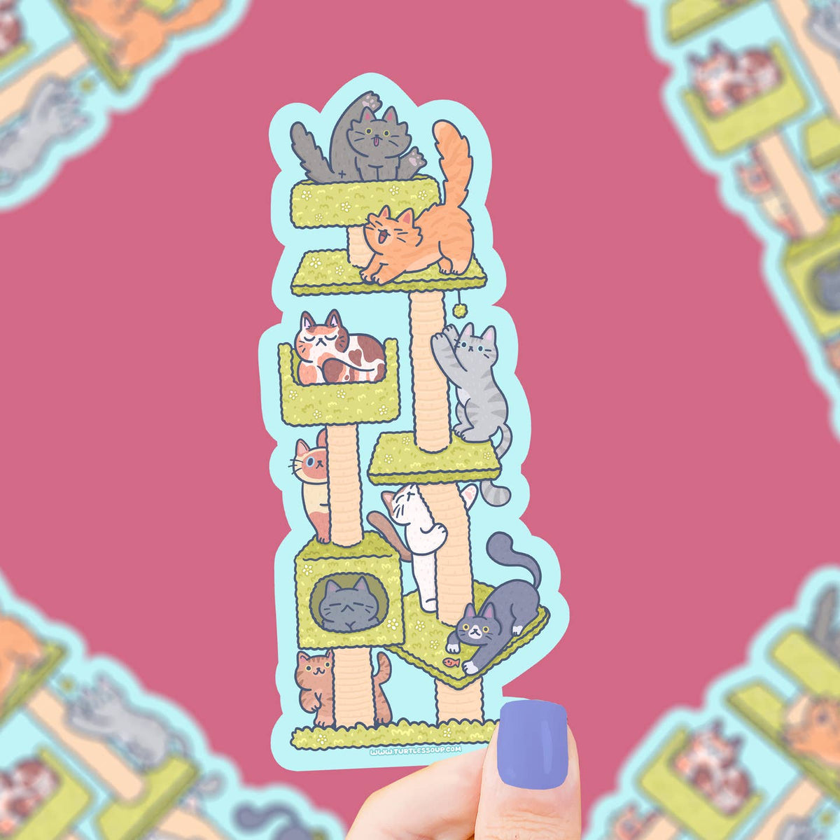 Cat Tower Long Decal Sticker