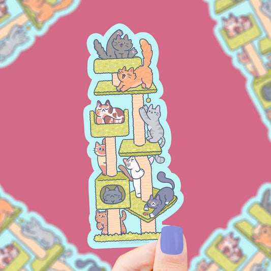 Cat Tower Long Decal Sticker