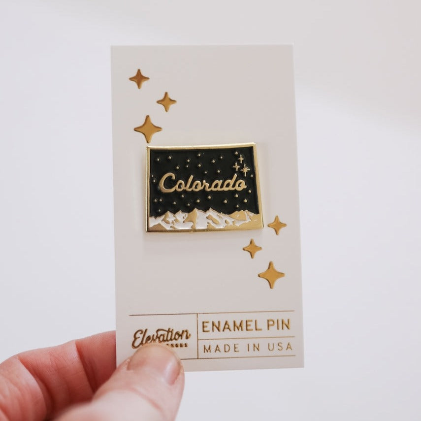 Colorado State Mountains Enamel Pin