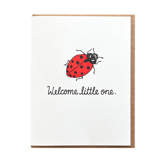 Welcome Little One Lady Bug Baby Card