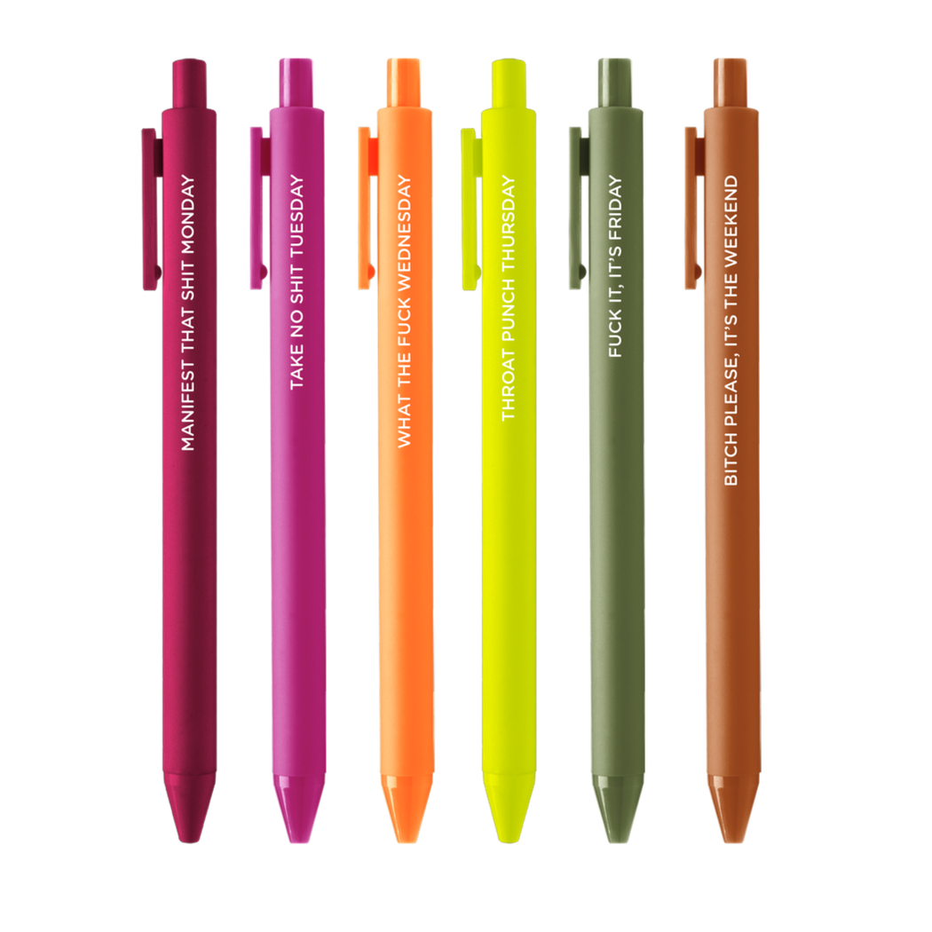 What Day is It Jotter Click Pen - 6 pack