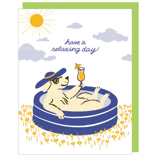 Relaxing Day Dog Birthday Card