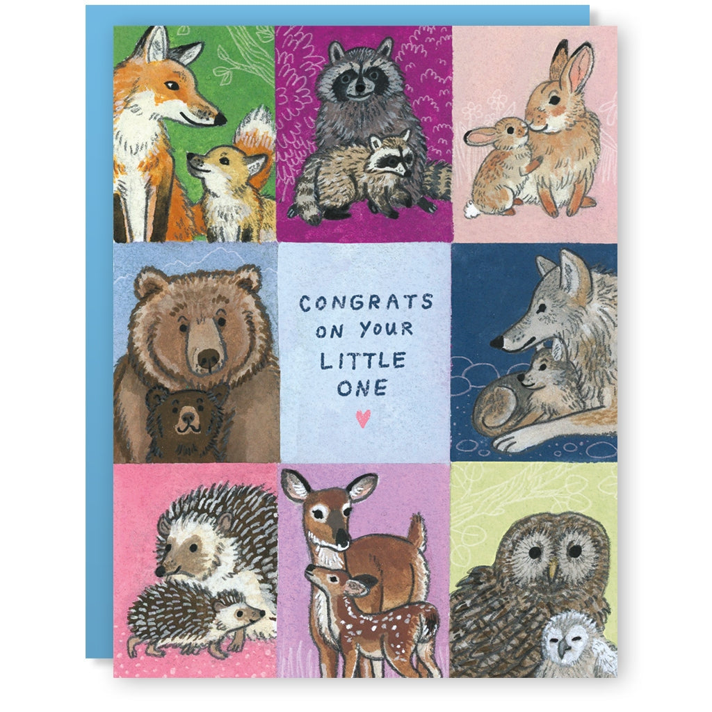 Congrats Little One Baby Animals Card