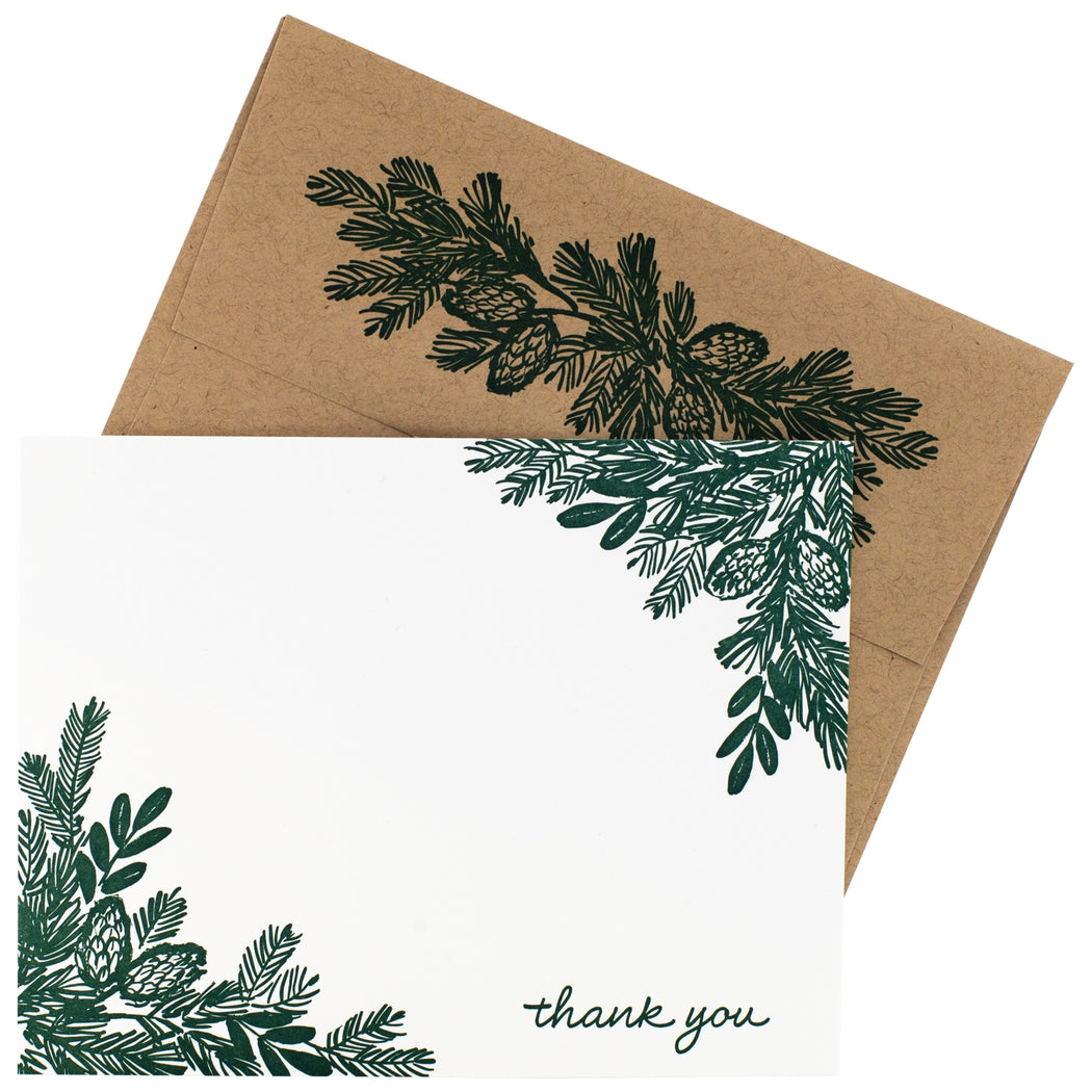 Pine Branches Flat Note Cards