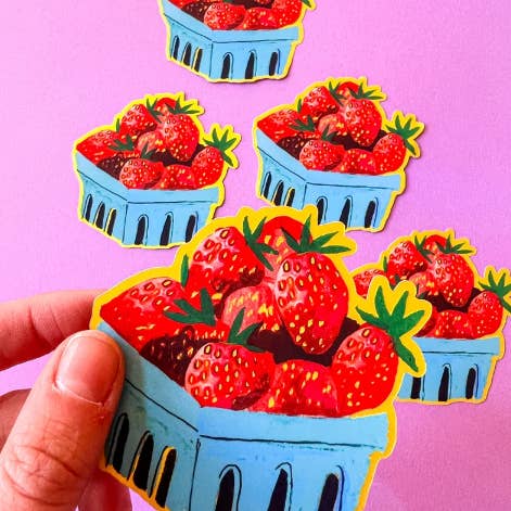 Strawberry Basket Sticker