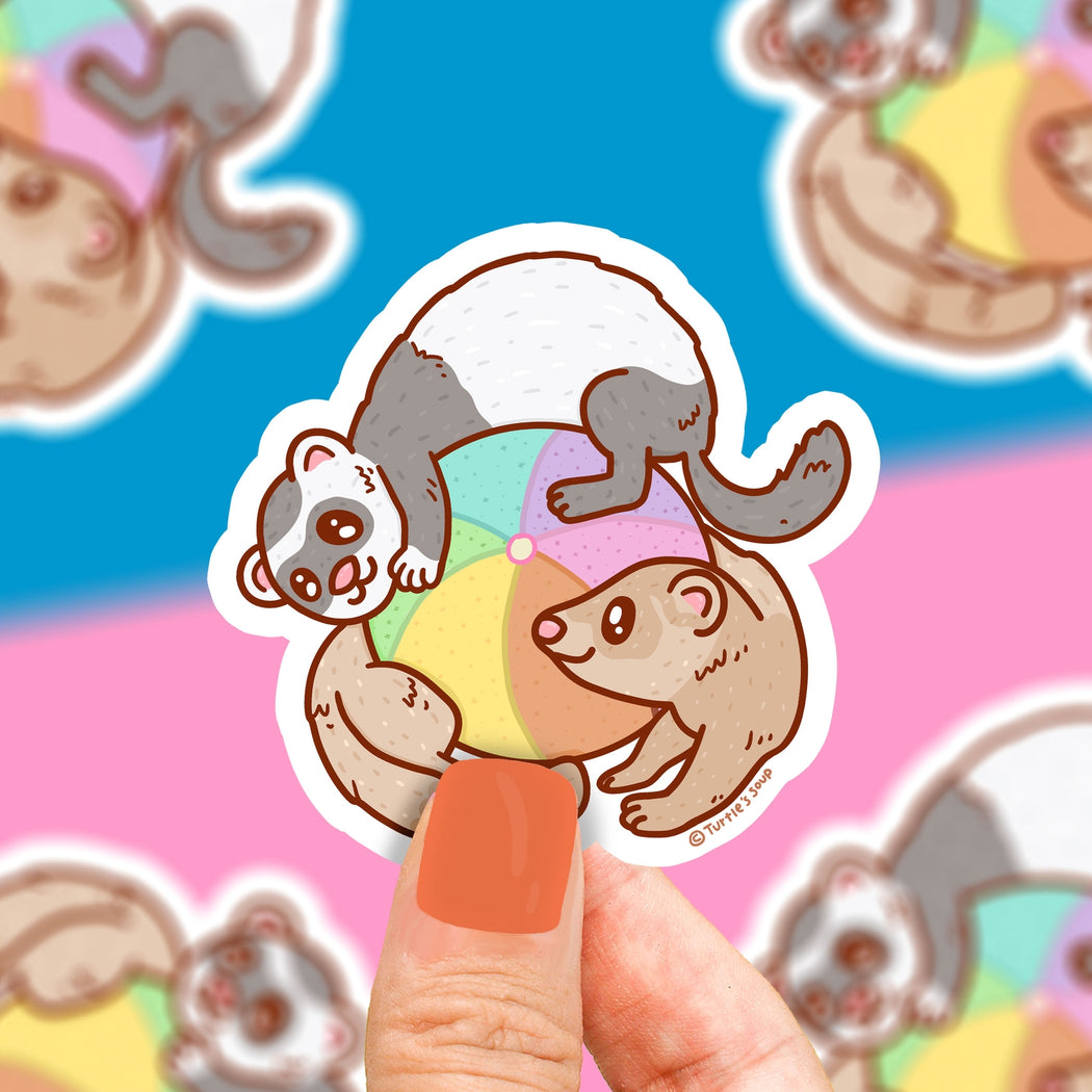 Playful Ferret Pets Vinyl Sticker