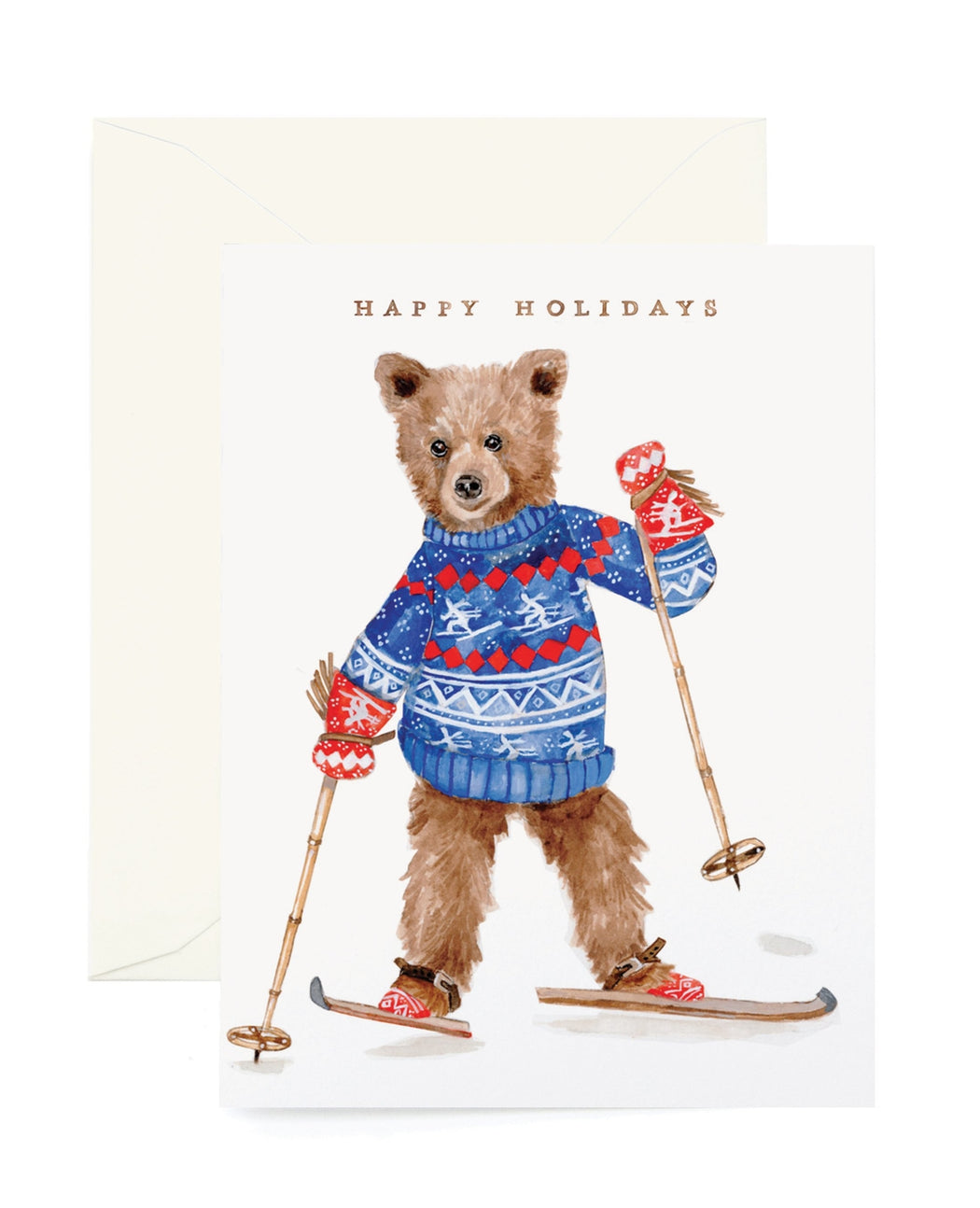 Ski Bear Happy Holidays Cards