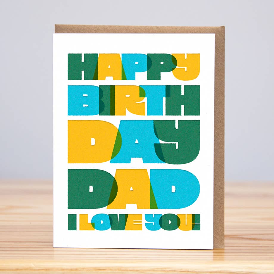Dad Big Block Birthday Card