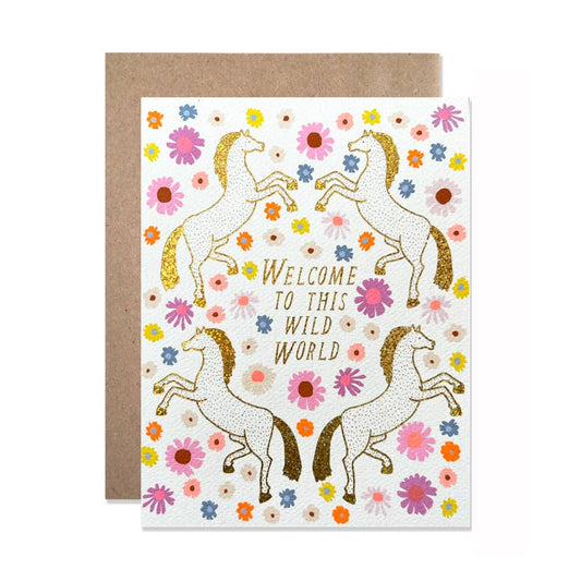 Welcome to This Wild World Unicorn Baby Card