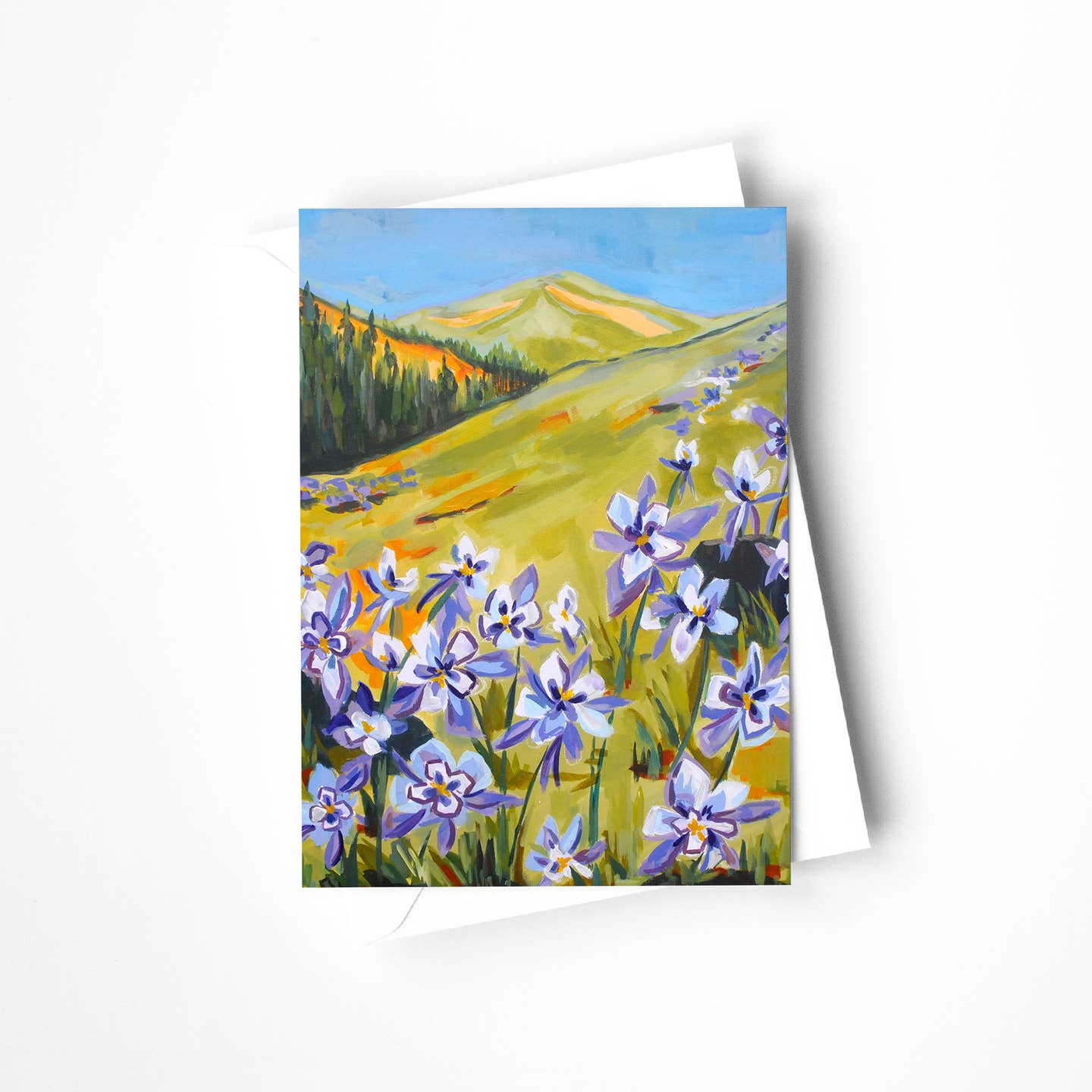Columbine Flower Meadows Blank Card