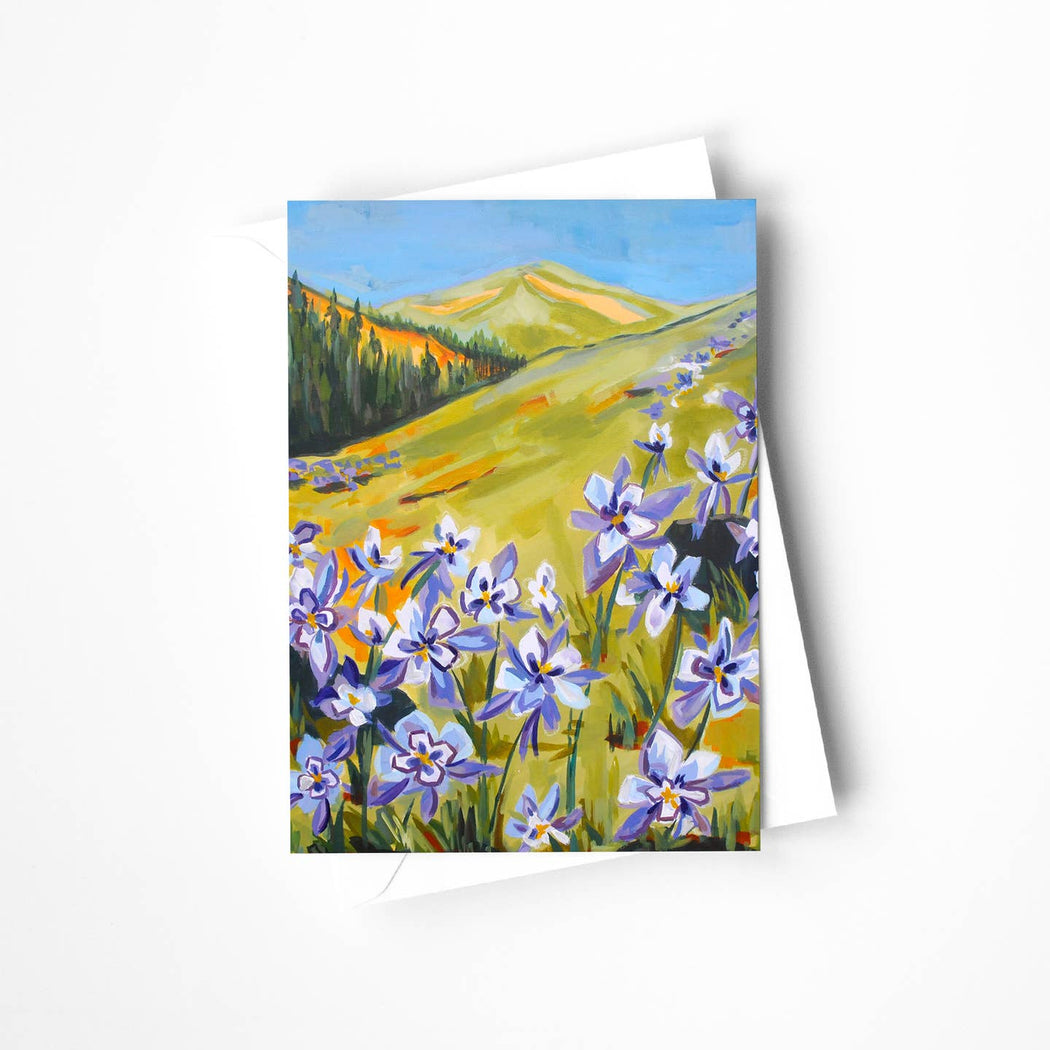 Columbine Flower Meadows Blank Card