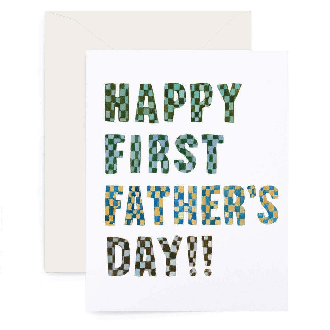 Happy First Fathers Day Checkers Card