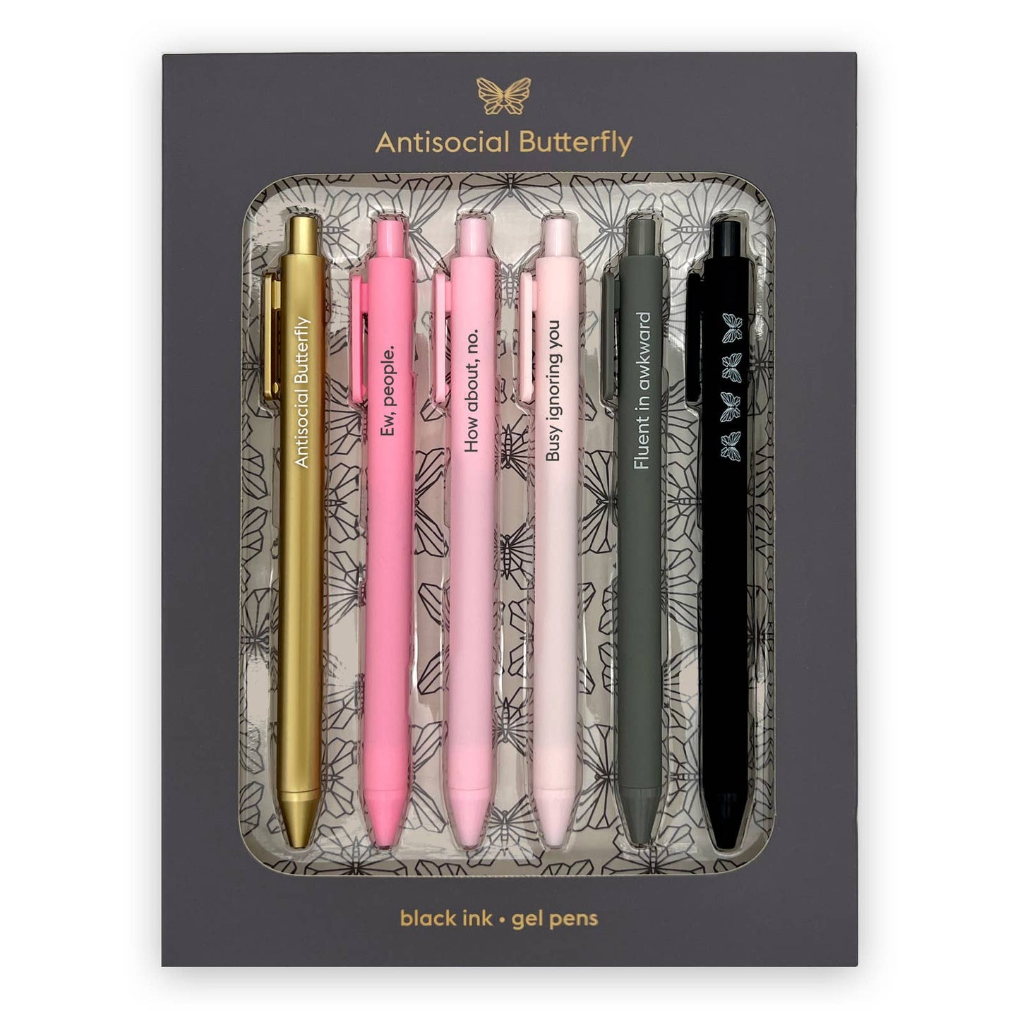 Antisocial Butterfly Pen Set