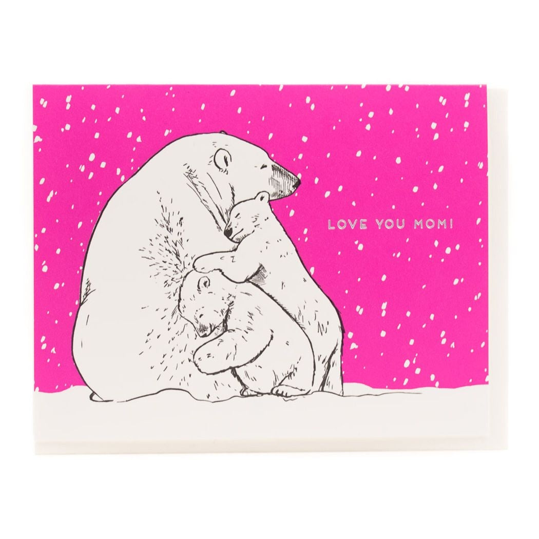 I Love You Mom Polar Bears Card