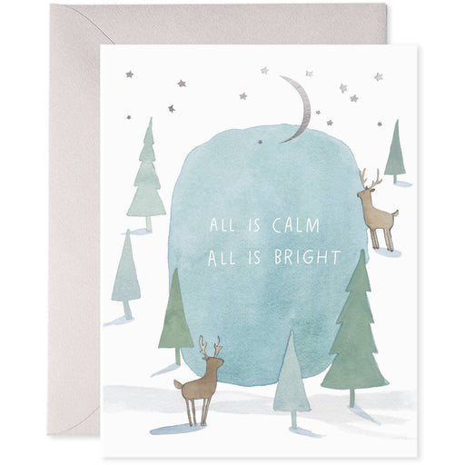 All Is Calm Bright Winter Lake Card