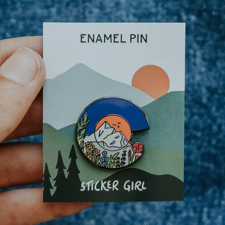 Colorado Floral C Sign Enamel Pin