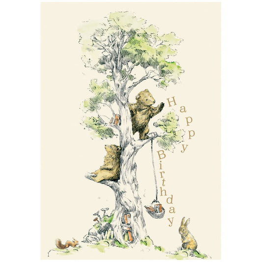 Climbing Bears Happy Birthday Card