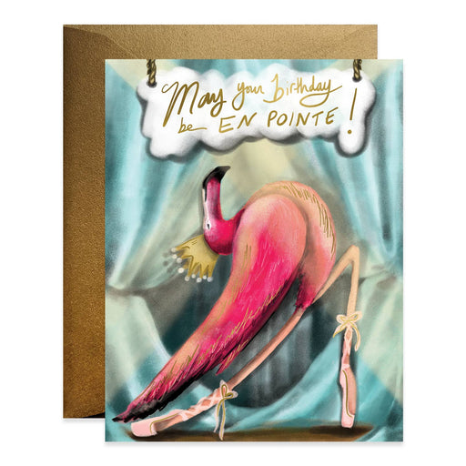 Flamingo Birthday En Pointe Card