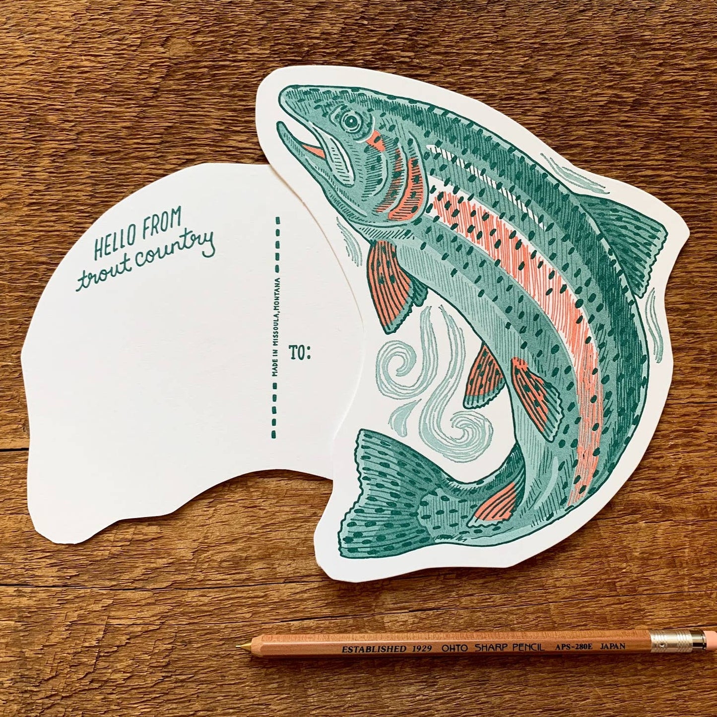 Trout Fish Diecut Postcard