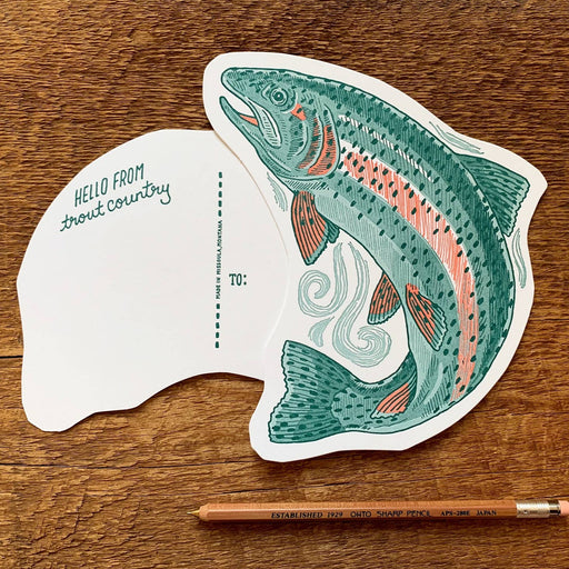 Trout Fish Diecut Postcard