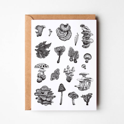 Mushroom Varieties Blank Card