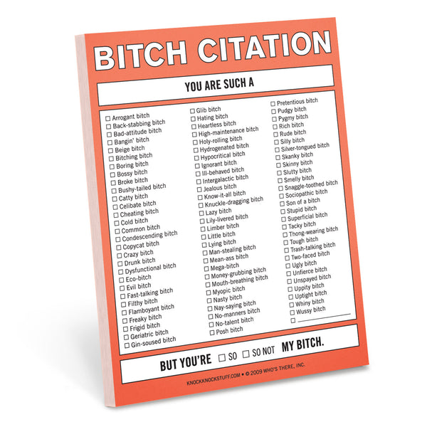 Bitch Citation Notepad