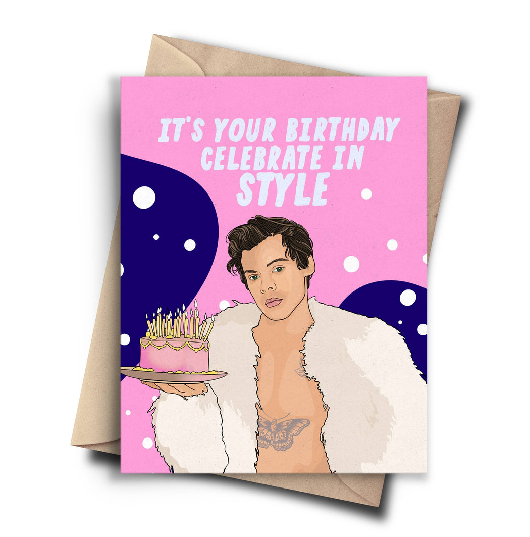 Its Your Birthday Celebrate in Harry Styles Card