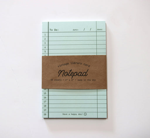 Library Card To Do Notepad