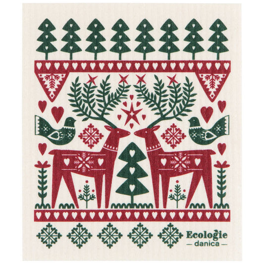 Folk Forest Swedish Dishcloth