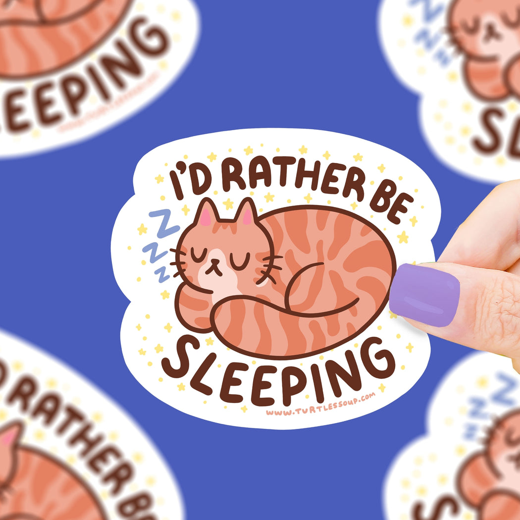 Id Rather Be Sleeping Cat Vinyl Sticker