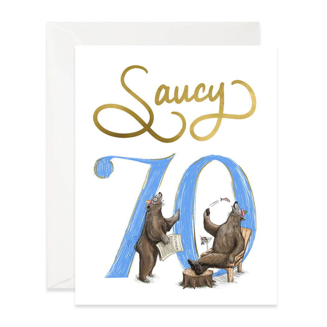 Saucy 70 Bears Birthday Card