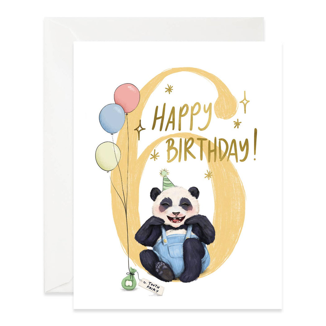 Panda 6th Birthday Card