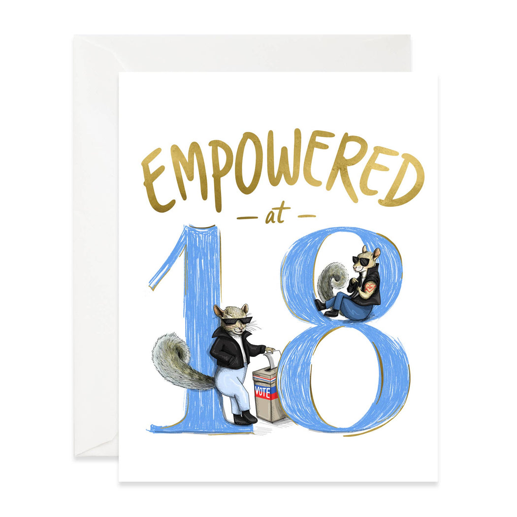 Empowered 18 Squirrels Birthday Card