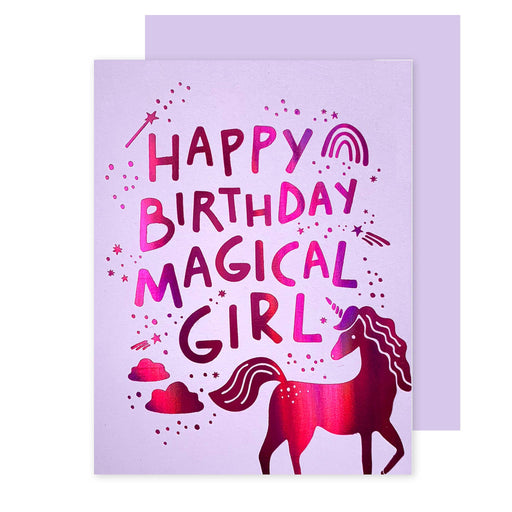 Magical Girl Unicorn Birthday Card