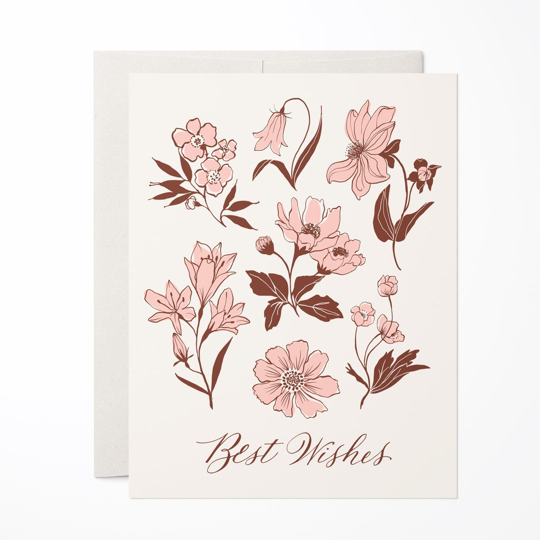 Best Wishes Scottish Floral Card