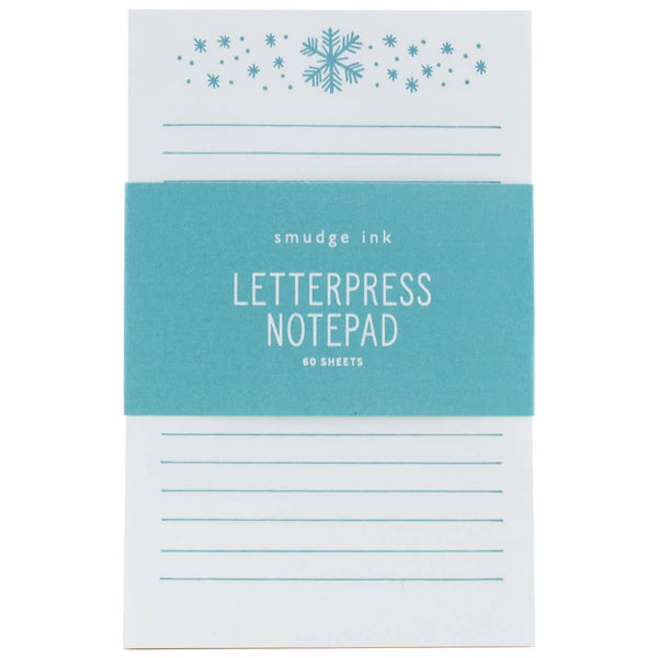 Snowflake Letterpress Notepad