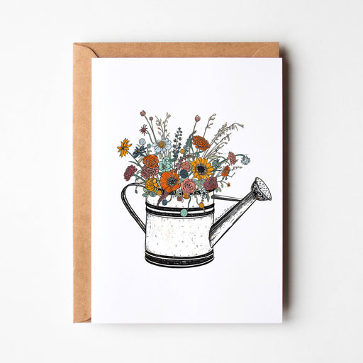 Watering Can Florals Blank Card