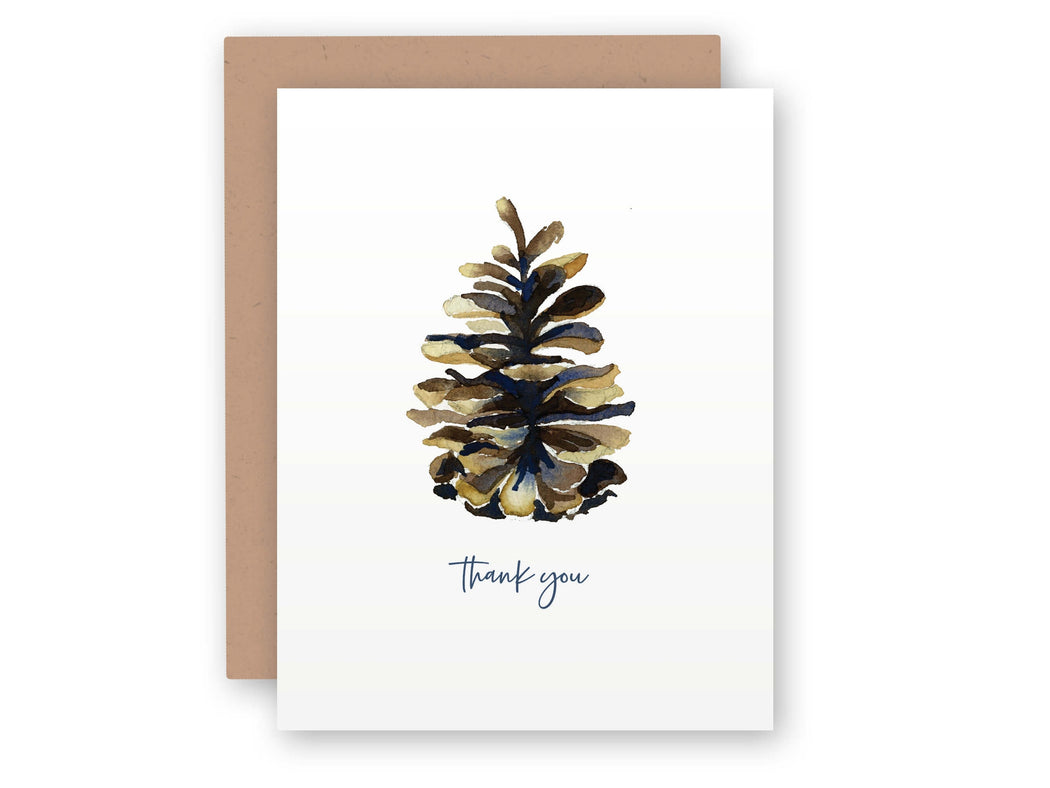 Pinecone Thank You Card